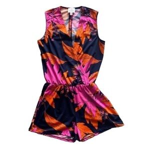 Julie Brown NYC Annabel Romper Navy Neon Floral S